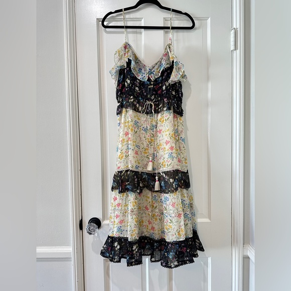 LOVE SAM tiered midi floral dress tassel - Picture 15 of 16